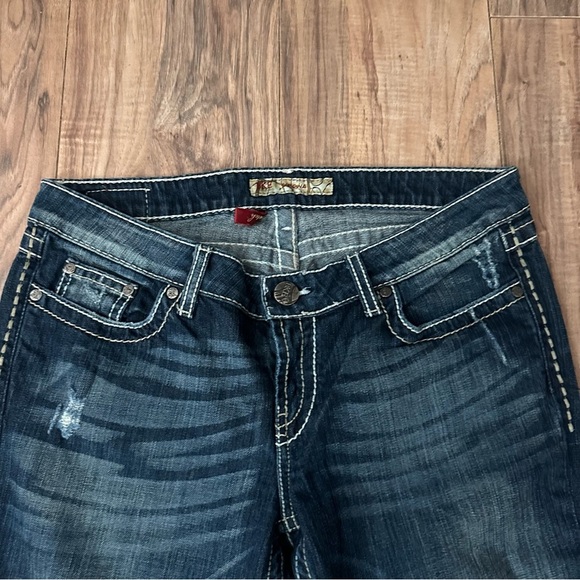 NWOT BKE Sabrina Distressed Dark Indigo Boot Cut Jeans • 30 x 37 1/2 - Picture 7 of 10